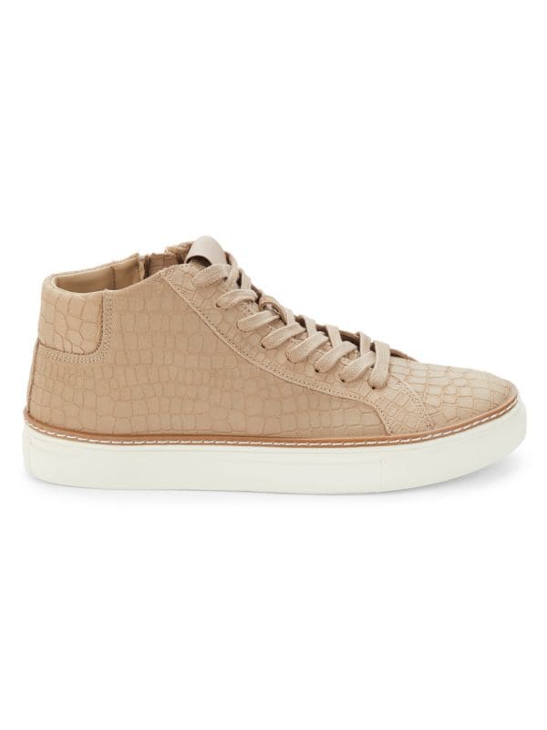 Saks Fifth Avenue Keegan Snakeskin Embossed Suede Sneakers